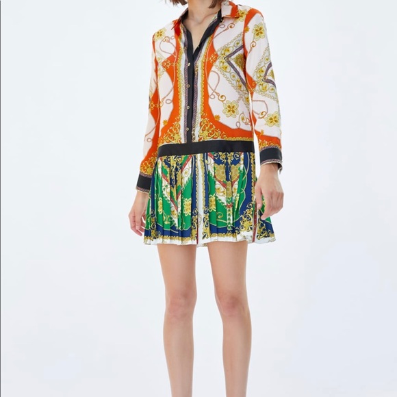 chain print dress zara